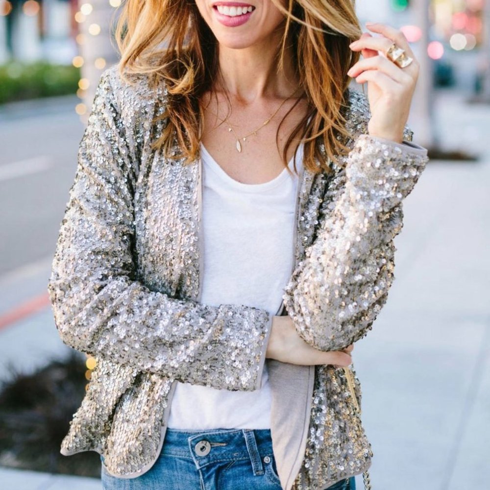 Anthropologie Tart Sequin Blazer